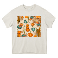 Cream Fall Pumpkins Heavy Core Tee - texasbilliewilder