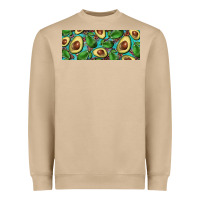Mushroom avacado with turquoise and leopard background 11 oz mug Heavyweight Sweatshirt - BarkalooDesign