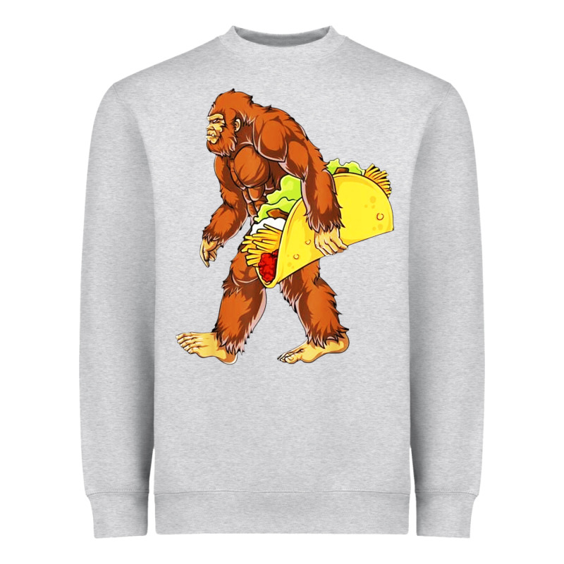 Bigfoot Carrying Taco Heavyweight Sweatshirt by DesigneFamous | Teevron
