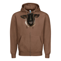 Chestnut suffolk ewe head Zipper Hoodie - BarkalooDesign