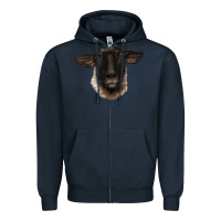 Navy suffolk ewe head Zipper Hoodie - BarkalooDesign