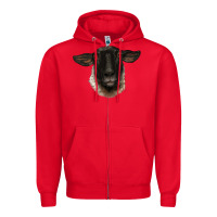 Red suffolk ewe head Zipper Hoodie - BarkalooDesign