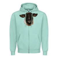 Seafoam suffolk ewe head Zipper Hoodie - BarkalooDesign