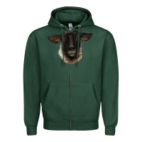 Sports Green suffolk ewe head Zipper Hoodie - BarkalooDesign