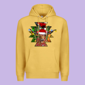 Longhorn Aztec Christmas Premium Hoodie Designed By Cowhidedigitalart