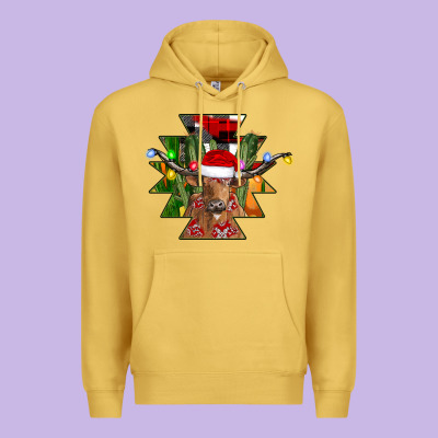 Longhorn Aztec Christmas Premium Hoodie Designed By Cowhidedigitalart