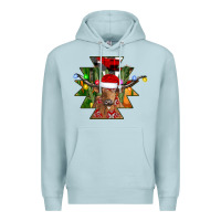 Blue Mist longhorn Aztec Christmas Premium Hoodie - CowhideDigitalArt