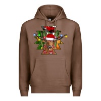Chestnut longhorn Aztec Christmas Premium Hoodie - CowhideDigitalArt