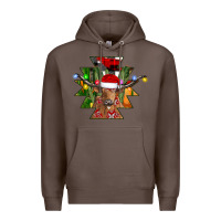 Coffee longhorn Aztec Christmas Premium Hoodie - CowhideDigitalArt