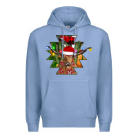 Colony Blue longhorn Aztec Christmas Premium Hoodie - CowhideDigitalArt