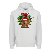 Dove Grey longhorn Aztec Christmas Premium Hoodie - CowhideDigitalArt