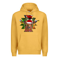 Mustard longhorn Aztec Christmas Premium Hoodie - CowhideDigitalArt