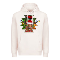 Pale Pink longhorn Aztec Christmas Premium Hoodie - CowhideDigitalArt