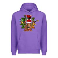 Purple longhorn Aztec Christmas Premium Hoodie - CowhideDigitalArt