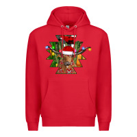 Red longhorn Aztec Christmas Premium Hoodie - CowhideDigitalArt