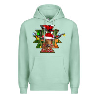 Seafoam longhorn Aztec Christmas Premium Hoodie - CowhideDigitalArt