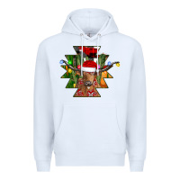 White longhorn Aztec Christmas Premium Hoodie - CowhideDigitalArt