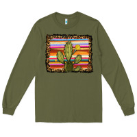 Army Green serape leopard cactus Long Sleeve Tee - RanaPortraitStore