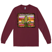 Burgundy serape leopard cactus Long Sleeve Tee - RanaPortraitStore