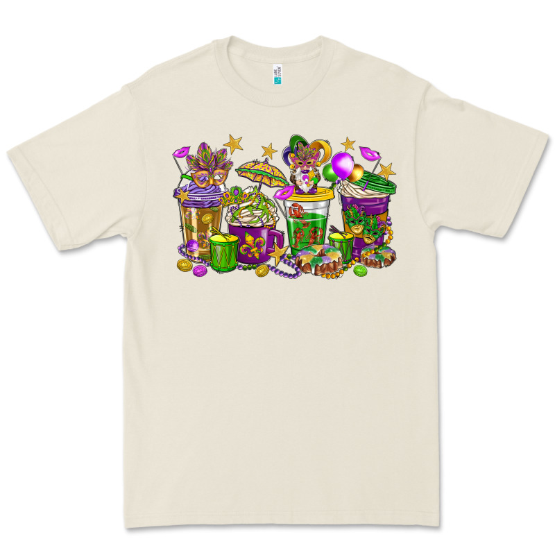 Mardi Gras Coffee Cups Premium Tee by HowdyJamesFarm | Teevron
