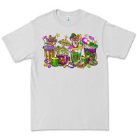 Dove Grey Mardi Gras coffee cups Premium Tee - HowdyJamesFarm