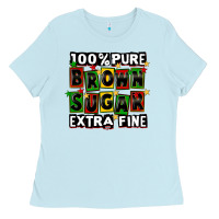 Baby Blue 100 pure brown sugar extra fine Ladies Tee - CowGirlArtShop