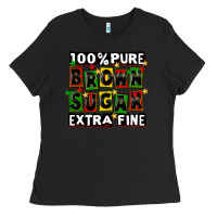 Black 100 pure brown sugar extra fine Ladies Tee - CowGirlArtShop