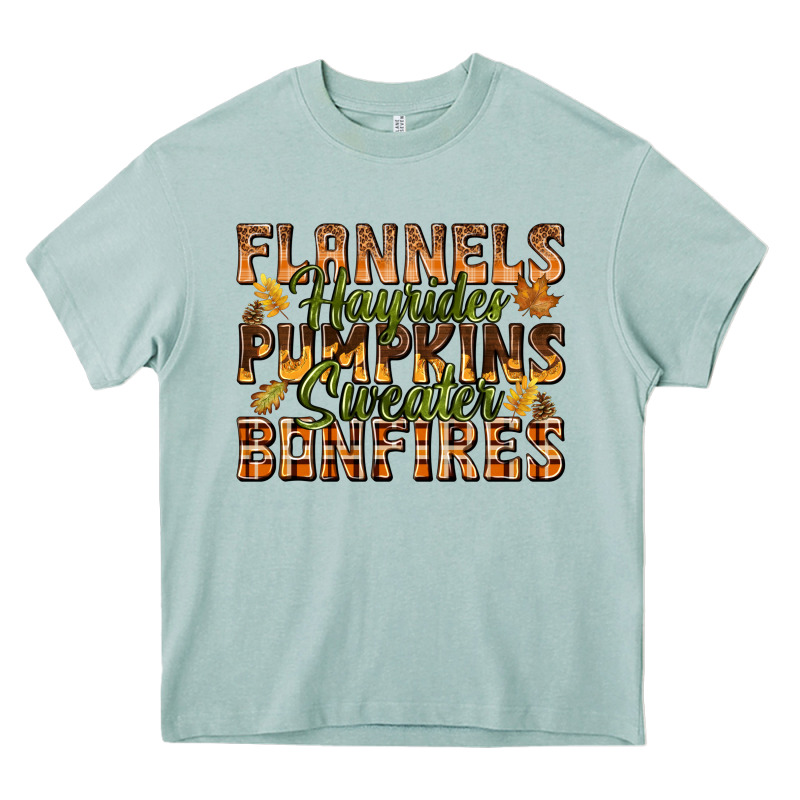 Flannels Hayrides Pumpkins Heavy Core Tee by texasbilliewilder | Teevron