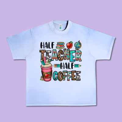 Half Teacher Half Coffee Urban Heavy Tee Designed By Oliviacreatesart