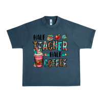 Midnight Navy half teacher half coffee Urban Heavy Tee - OliviaCreatesArt