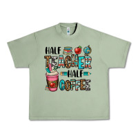 Oil Green half teacher half coffee Urban Heavy Tee - OliviaCreatesArt