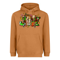 Meerkat joy with baby cow and christmas gifts mistletoe Heavyweight Hoodie - AdoDesignShop