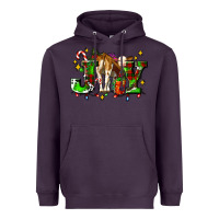 Plum joy with baby cow and christmas gifts mistletoe Heavyweight Hoodie - AdoDesignShop