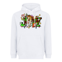 White joy with baby cow and christmas gifts mistletoe Heavyweight Hoodie - AdoDesignShop