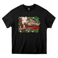 Black all i want for christmas is a cow cowhide Heavy Core Tee - RanaPortraitStore