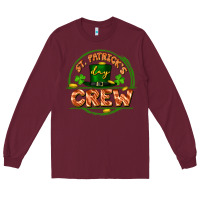 Burgundy St. Patrick's Day crew Long Sleeve Tee - FaDigitalArtStudio