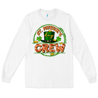 White St. Patrick's Day crew Long Sleeve Tee - FaDigitalArtStudio