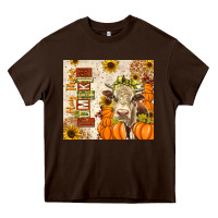 Chocolate Brown Fall Hay There Pumpkin Heavy Core Tee - texasbilliewilder