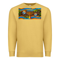 Antique Gold hanukkah with candlestick Premium Sweatshirt - AdoDesignShop