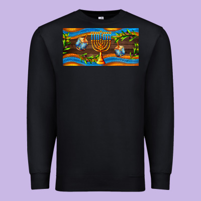 Hanukkah With Candlestick Premium Sweatshirt Designed By Adodesignshop