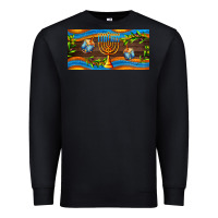 Black hanukkah with candlestick Premium Sweatshirt - AdoDesignShop