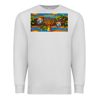 Dove Grey hanukkah with candlestick Premium Sweatshirt - AdoDesignShop