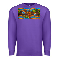 Purple hanukkah with candlestick Premium Sweatshirt - AdoDesignShop