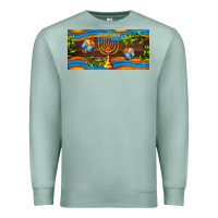 Seafoam hanukkah with candlestick Premium Sweatshirt - AdoDesignShop