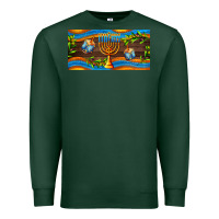 Sports Green hanukkah with candlestick Premium Sweatshirt - AdoDesignShop