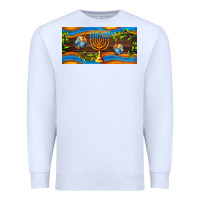 White hanukkah with candlestick Premium Sweatshirt - AdoDesignShop