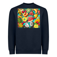 Navy summer fruits Heavyweight Sweatshirt - BarkalooDesign