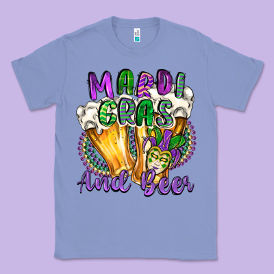 Mardi Gras And Beer Classic Tee Designed By Cowgirlartshop