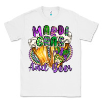 White mardi gras and beer Classic Tee - CowGirlArtShop