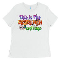 White this is my scary mom costume Ladies Tee - CowGirlArtShop